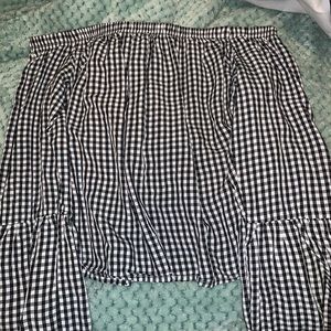 Off the shoulder checkered top